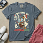 Running On Iced Coffee & Christmas Cheer Nurse Duck T-Shirt