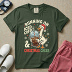 Running On Iced Coffee & Christmas Cheer Nurse Duck T-Shirt
