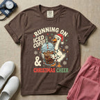 Running On Iced Coffee & Christmas Cheer Nurse Duck T-Shirt