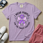 I Wear Purple For The Tiniest Fighters NICU Nurse Ribbon T-Shirt