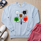 ECG Lead Placement Mnemonic Nurse Minimalist Sweatshirt - Chambray Comfort Colors Sweatshirt | HugTee