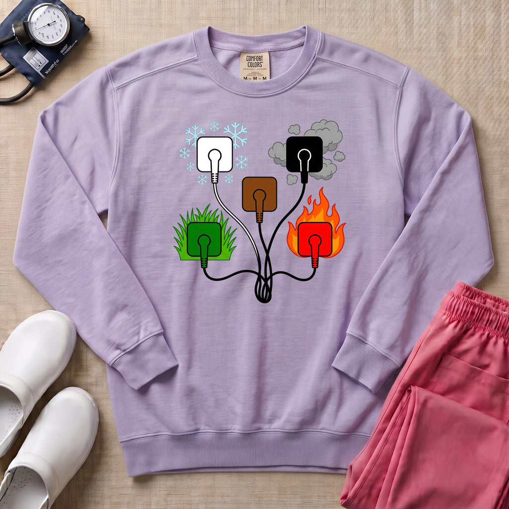 ECG Lead Placement Mnemonic Nurse Minimalist Sweatshirt - Orchid Comfort Colors Sweatshirt | HugTee