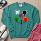 ECG Lead Placement Mnemonic Nurse Minimalist Sweatshirt - Seafoam Comfort Colors Sweatshirt | HugTee