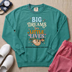 Big Dreams For Little Lives Cute Sloth NICU Nurse Sweatshirt - Seafoam Comfort Colors Sweatshirt | HugTee