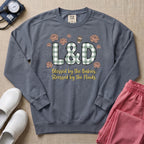 Blessed By The Babies Stressed By The Fluids L&D Nurse Sweatshirt - Blue Jean Comfort Colors Sweatshirt | HugTee