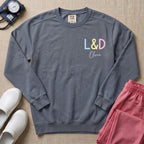 Funny Womb Service We Deliver Stork L&D Two-Sided Personalized Sweatshirt - Blue Jean Comfort Colors Sweatshirt | HugTee