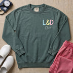 Funny Womb Service We Deliver Stork L&D Two-Sided Personalized Sweatshirt - Blue Spruce Comfort Colors Sweatshirt | HugTee