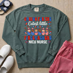 4th of July NICU Nurse Cutest Little Firecrackers Sweatshirt - Blue Spruce Comfort Colors Sweatshirt | HugTee