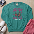 Caring For The Tiniest Hearts NICU Crew Floral Sweatshirt - Seafoam Comfort Colors Sweatshirt | HugTee