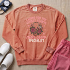 Caring For The Tiniest Hearts NICU Crew Floral Sweatshirt - Terracotta Comfort Colors Sweatshirt | HugTee