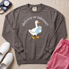 Delivery Or Takeout Funny L&D Nurse Sweatshirt - Pepper Lifestyle Hero Mockup | HugTee