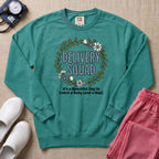 Funny Floral Delivery Squad L&D Nurse Sweatshirt - Seafoam Comfort Colors Sweatshirt | HugTee