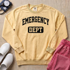 Retro Emergency Dept Collegiate Athletic ER Nurse Sweatshirt - Butter Comfort Colors Sweatshirt | HugTee