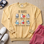 ER Nurse Funny Medical Cat Puns Sweatshirt - Butter Comfort Colors Sweatshirt | HugTee