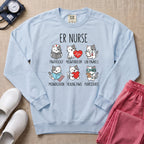 ER Nurse Funny Medical Cat Puns Sweatshirt - Chambray Comfort Colors Sweatshirt | HugTee