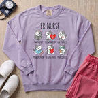 ER Nurse Funny Medical Cat Puns Sweatshirt - Orchid Comfort Colors Sweatshirt | HugTee