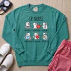 ER Nurse Funny Medical Cat Puns Sweatshirt - Seafoam Comfort Colors Sweatshirt | HugTee