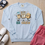 Retro ER Crew Funny Cartoon Emergency Room Nurse Sweatshirt - Chambray Comfort Colors Sweatshirt | HugTee