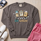 Retro ER Crew Funny Cartoon Emergency Room Nurse Sweatshirt - Pepper Lifestyle Hero Mockup | HugTee