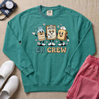 Retro ER Crew Funny Cartoon Emergency Room Nurse Sweatshirt - Seafoam Comfort Colors Sweatshirt | HugTee