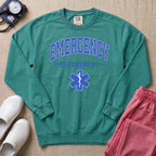 Emergency Department ER Nurse Varsity Star of Life Sweatshirt - Seafoam Comfort Colors Sweatshirt | HugTee