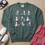 Cute Duck Nurse Hospital Routine Daily Shift Sweatshirt - Blue Spruce Comfort Colors Sweatshirt | HugTee