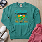 Funny I Speak 4 Languages Sarcastic ER Nurse Sweatshirt - Seafoam Comfort Colors Sweatshirt | HugTee