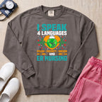 Funny I Speak 4 Languages Sarcastic ER Nurse Sweatshirt - Pepper Lifestyle Hero Mockup | HugTee