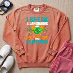 Funny I Speak 4 Languages Sarcastic ER Nurse Sweatshirt - Terracotta Comfort Colors Sweatshirt | HugTee