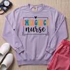 Retro Emergency Nurse Groovy ER Nurse Sweatshirt - Orchid Comfort Colors Sweatshirt | HugTee