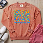 Retro Checkerboard ER Nurse Emergency Room Team Sweatshirt - Terracotta Comfort Colors Sweatshirt | HugTee