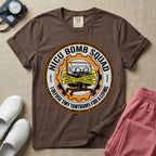 Neonatal Intensive Care Unit NICU nurse t-shirt with funny bomb squad defusing tiny tantrums graphic in espresso color.