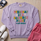 Retro Everyday Is A Birthday Party L&D Nurse Sweatshirt - Orchid Comfort Colors Sweatshirt | HugTee