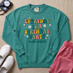Retro Everyday Is A Birthday Party L&D Nurse Sweatshirt - Seafoam Comfort Colors Sweatshirt | HugTee