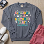 Retro Everyday Is A Birthday Party L&D Nurse Sweatshirt - Blue Jean Comfort Colors Sweatshirt | HugTee