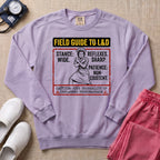 Funny Field Guide To L&D Retro Nurse Sweatshirt - Orchid Comfort Colors Sweatshirt | HugTee
