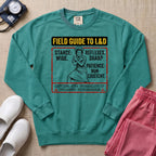 Funny Field Guide To L&D Retro Nurse Sweatshirt - Seafoam Comfort Colors Sweatshirt | HugTee