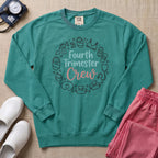 Fourth Trimester Crew Postpartum Nurse Sweatshirt - Seafoam Comfort Colors Sweatshirt | HugTee