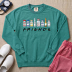 Nurse Friends Medical Vials Funny Retro Sweatshirt - Seafoam Comfort Colors Sweatshirt | HugTee