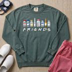 Nurse Friends Medical Vials Funny Retro Sweatshirt - Blue Spruce Comfort Colors Sweatshirt | HugTee
