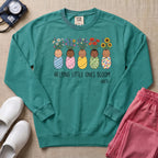 Helping Little Ones Bloom Floral NICU Nurse Sweatshirt - Seafoam Comfort Colors Sweatshirt | HugTee