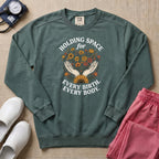 Holding Space For Every Birth Every Body L&D Nurse Doula Sweatshirt - Blue Spruce Comfort Colors Sweatshirt | HugTee