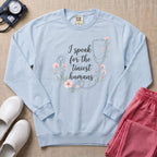 I Speak For The Tiniest Humans Floral Stethoscope Sweatshirt - Chambray Comfort Colors Sweatshirt | HugTee