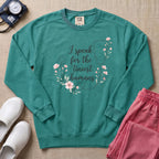 I Speak For The Tiniest Humans Floral Stethoscope Sweatshirt - Seafoam Comfort Colors Sweatshirt | HugTee