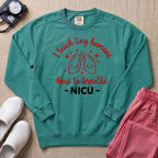 I Teach Tiny Humans How To Breathe NICU Sweatshirt - Seafoam Comfort Colors Sweatshirt | HugTee