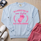 Funny Flying Cowgirl L&D Nurse Peanut Ball Sweatshirt - Chambray Comfort Colors Sweatshirt | HugTee
