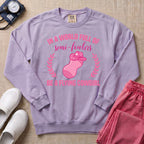 Funny Flying Cowgirl L&D Nurse Peanut Ball Sweatshirt - Orchid Comfort Colors Sweatshirt | HugTee