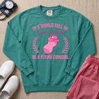 Funny Flying Cowgirl L&D Nurse Peanut Ball Sweatshirt - Seafoam Comfort Colors Sweatshirt | HugTee
