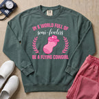 Funny Flying Cowgirl L&D Nurse Peanut Ball Sweatshirt - Blue Spruce Comfort Colors Sweatshirt | HugTee