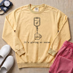 It's Giving ER Nurse Night Shift Coffee Minimalist Sweatshirt - Butter Comfort Colors Sweatshirt | HugTee